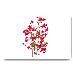 Red Petals Large Door Mat by dflcprints