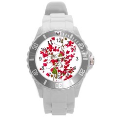 Red Petals Plastic Sport Watch (large) by dflcprints