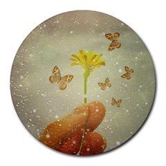 Butterflies Charmer 8  Mouse Pad (round) by dflcprints