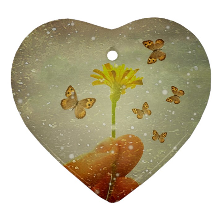 Butterflies Charmer Heart Ornament (Two Sides)