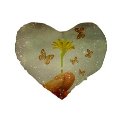 Butterflies Charmer 16  Premium Heart Shape Cushion  by dflcprints