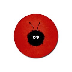 Red Cute Dazzled Bug Drink Coaster (round) by CreaturesStore
