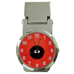 Red Cute Dazzled Bug Money Clip With Watch