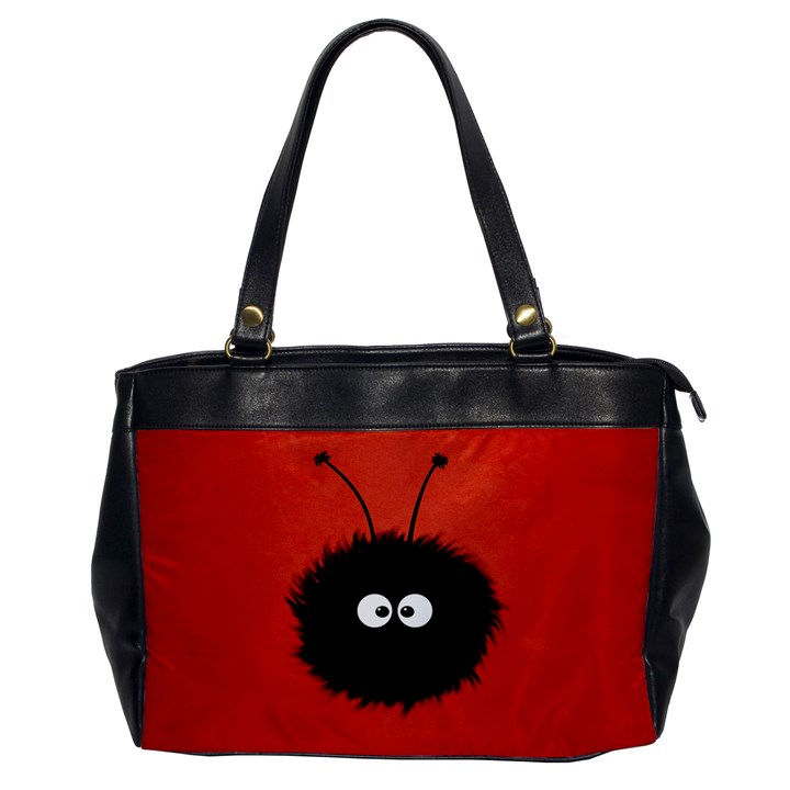 Red Cute Dazzled Bug Oversize Office Handbag (One Side)
