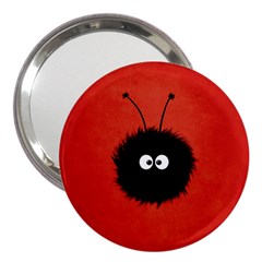 Red Cute Dazzled Bug 3  Handbag Mirror