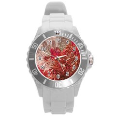 Decorative Flowers Collage Plastic Sport Watch (large)