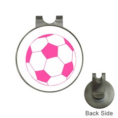 Soccer Ball Pink Hat Clip With Golf Ball Marker by Designsbyalex