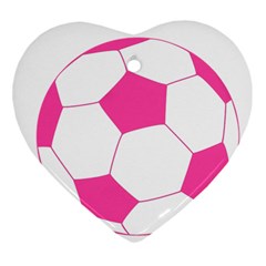 Soccer Ball Pink Heart Ornament (two Sides) by Designsbyalex