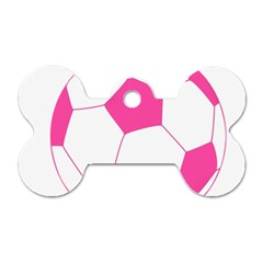 Soccer Ball Pink Dog Tag Bone (one Sided)