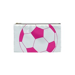 Soccer Ball Pink Cosmetic Bag (small) by Designsbyalex