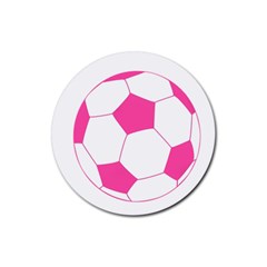 Soccer Ball Pink Drink Coasters 4 Pack (round)