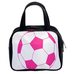 Soccer Ball Pink Classic Handbag (two Sides) by Designsbyalex