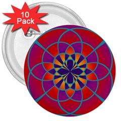 Mandala 3  Button (10 Pack) by SaraThePixelPixie