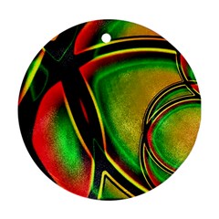 Multicolored Modern Abstract Design Round Ornament by dflcprints