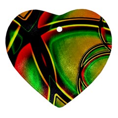 Multicolored Modern Abstract Design Heart Ornament by dflcprints