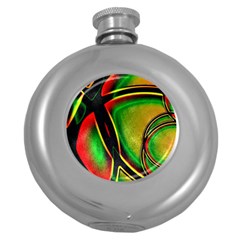 Multicolored Modern Abstract Design Hip Flask (round) by dflcprints