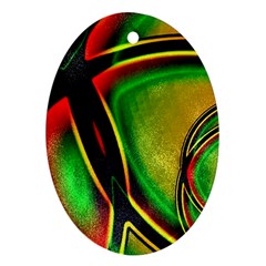 Multicolored Modern Abstract Design Oval Ornament (two Sides) by dflcprints