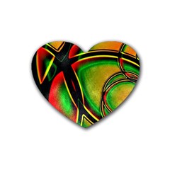 Multicolored Modern Abstract Design Drink Coasters 4 Pack (heart)  by dflcprints