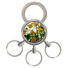 Yellow Flowers 3-ring Key Chain by SaraThePixelPixie