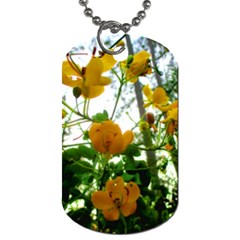 Yellow Flowers Dog Tag (two-sided)  by SaraThePixelPixie