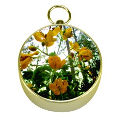 Yellow Flowers Gold Compass