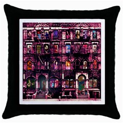 Physical Graffitied Black Throw Pillow Case by SaraThePixelPixie