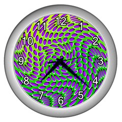 Illusion Delusion Wall Clock (silver) by SaraThePixelPixie