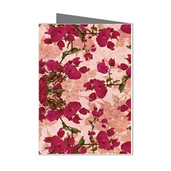 Retro Vintage Floral Motif Mini Greeting Card (8 Pack) by dflcprints