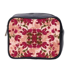 Retro Vintage Floral Motif Mini Travel Toiletry Bag (two Sides) by dflcprints