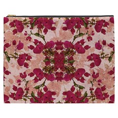 Retro Vintage Floral Motif Cosmetic Bag (xxxl) by dflcprints