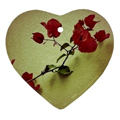 Santa Rita Flower Heart Ornament (two Sides) by dflcprints