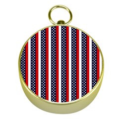 Patriot Stripes Gold Compass by StuffOrSomething