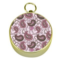 Paisley In Pink Gold Compass by StuffOrSomething