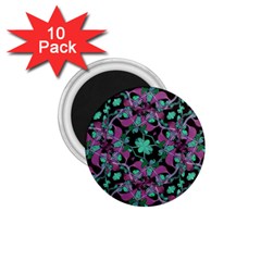 Floral Arabesque Pattern 1 75  Button Magnet (10 Pack) by dflcprints