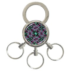 Floral Arabesque Pattern 3-ring Key Chain by dflcprints
