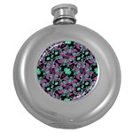 Floral Arabesque Pattern Hip Flask (Round) Front