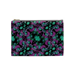 Floral Arabesque Pattern Cosmetic Bag (medium) by dflcprints