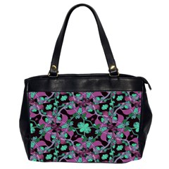 Floral Arabesque Pattern Oversize Office Handbag (two Sides) by dflcprints