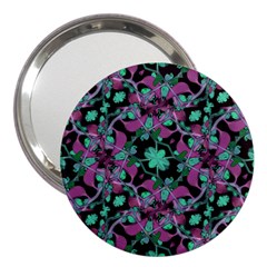 Floral Arabesque Pattern 3  Handbag Mirror