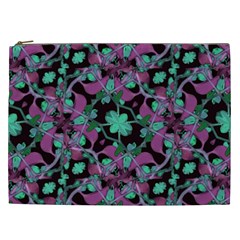 Floral Arabesque Pattern Cosmetic Bag (xxl) by dflcprints