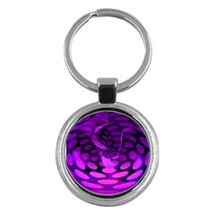 Abstract In Purple Key Chain (round) by FunWithFibro