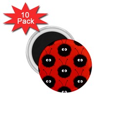 Red Cute Dazzled Bug Pattern 1 75  Button Magnet (10 Pack) by CreaturesStore