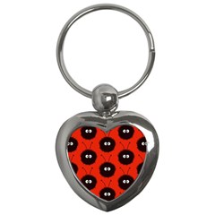 Red Cute Dazzled Bug Pattern Key Chain (heart) by CreaturesStore