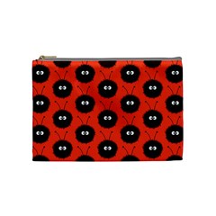 Red Cute Dazzled Bug Pattern Cosmetic Bag (medium)