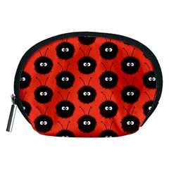 Red Cute Dazzled Bug Pattern Accessories Pouch (medium) by CreaturesStore
