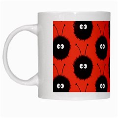 Red Cute Dazzled Bug Pattern White Coffee Mug