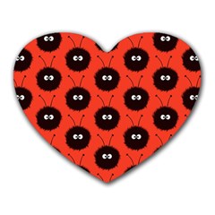 Red Cute Dazzled Bug Pattern Mouse Pad (heart)