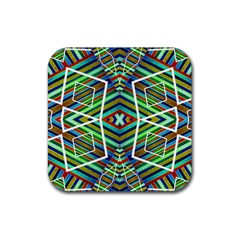 Colorful Geometric Abstract Pattern Drink Coaster (square) by dflcprints