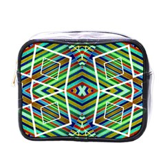 Colorful Geometric Abstract Pattern Mini Travel Toiletry Bag (one Side) by dflcprints