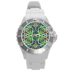 Colorful Geometric Abstract Pattern Plastic Sport Watch (large) by dflcprints